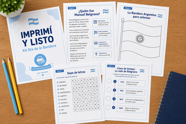 Kit Día de la Bandera — Actividades Listas para Imprimir | 20 de Junio